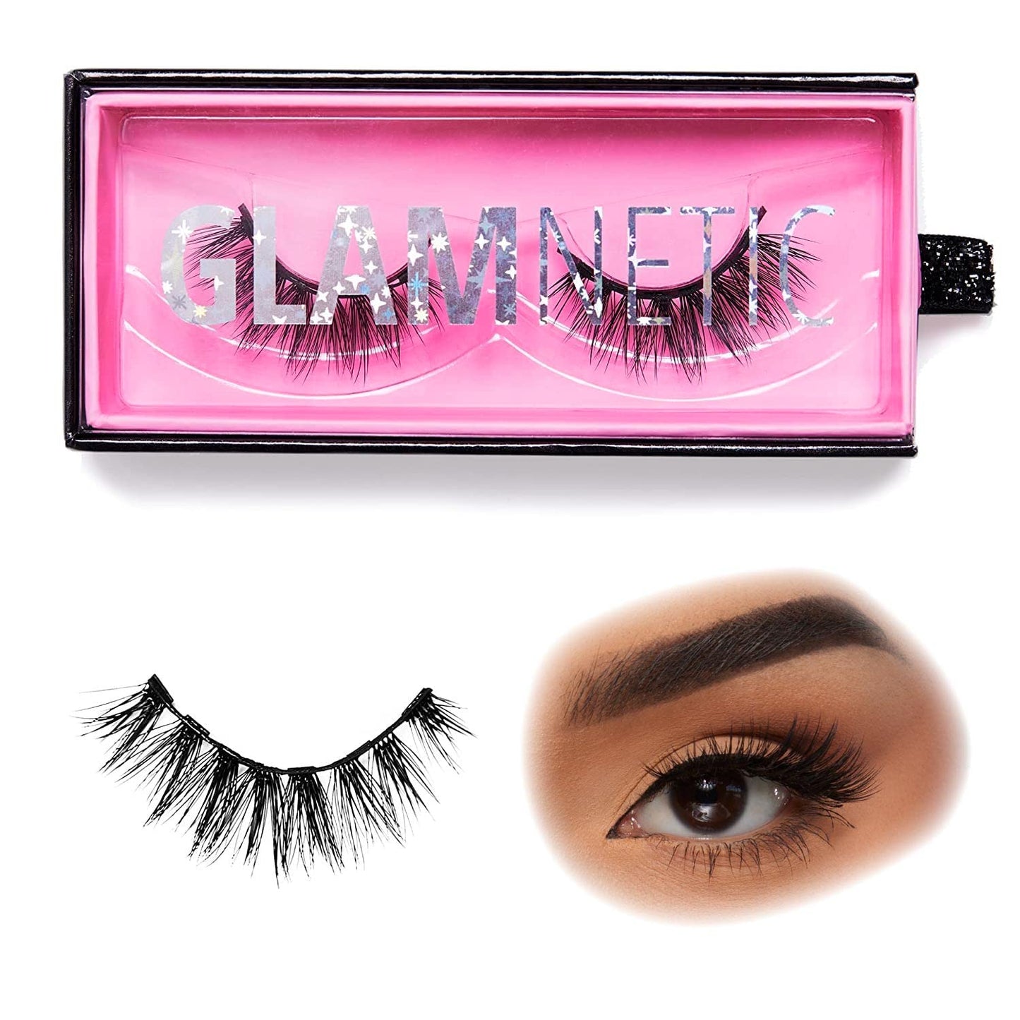 Glamnetic Magnetic Eyelashes - Babygirl | Short Magnetic Lashes, 60 Wears Reusable Faux Mink Lashes, Wispy Round Natural Look - 1 Pair