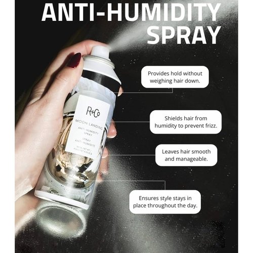 R&Co Moon Landing Anti-Humidity Spray | Frizz Control & Flexible Hold for Smooth Hair - 1.7oz (Pack of 2)