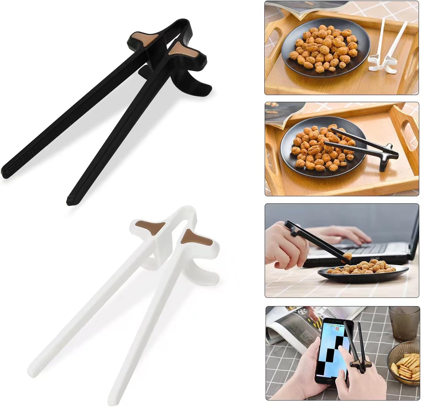 Skiennix Finger Chopsticks - Creative Snack Clips for Gamers | 2-Pack Gamer Accessories