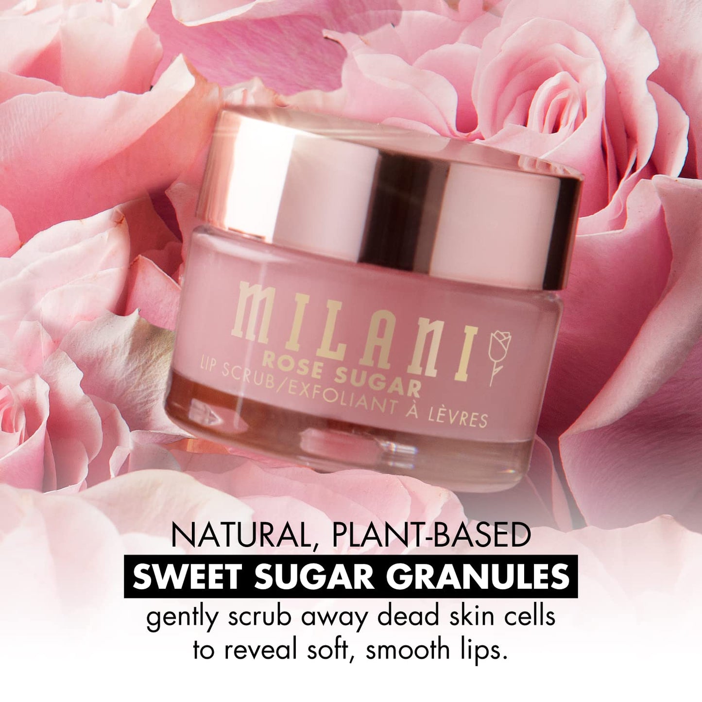 Milani Rose Sugar Lip Scrub - Lip Exfoliator to Help With Lip Care and Lip Repair