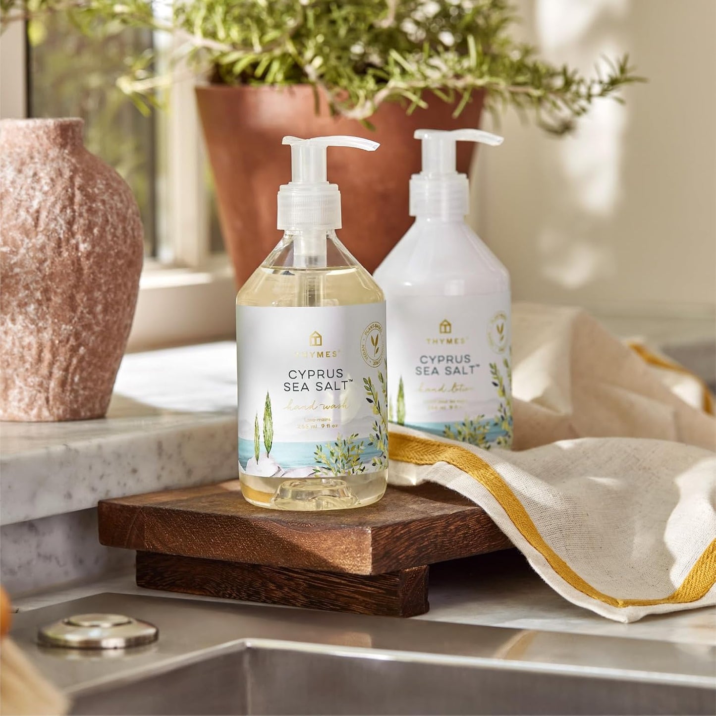Thymes Hand Wash - Hydrating Moisturizing Soap with Moroccan Rosemary & Amalfi Lemon | 9 fl oz