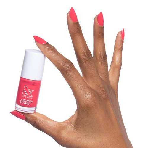 Olive & June Quick Dry Nail Polish - Pomodoro Tomato Red-Pink | Vegan, 15-Free, Smudgeproof | Lasts Up to 5 Days
