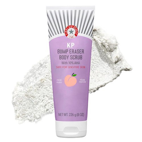 First Aid Beauty - KP Bump Eraser Body Scrub | 10% AHA Exfoliator for Keratosis Pilaris, Peach Scent (8 oz)