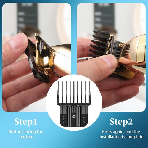 BaBylissPRO Trimmer Guards - 8 Premium Replacement Guards with Metal Spring Clip | Fits FX787 & FX726, 1/32-5/4 Inch