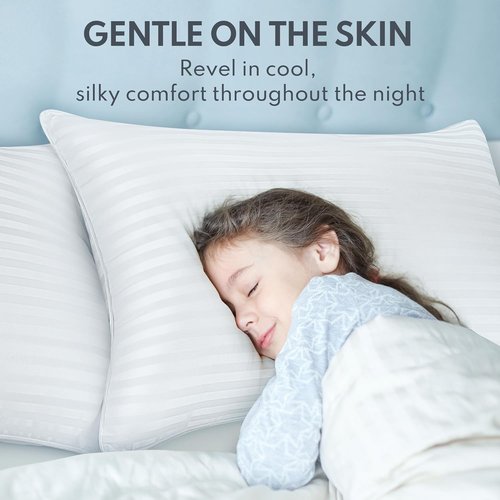 Regine Switzerland King Size Bed Pillows - Breathable Down Alternative Set of 2 for All Sleep Positions