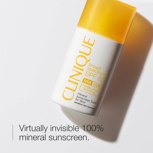 Clinique SPF 50 Mineral Sunscreen Fluid - Zinc Oxide Formula for Sensitive Skin | 1 Fl Oz