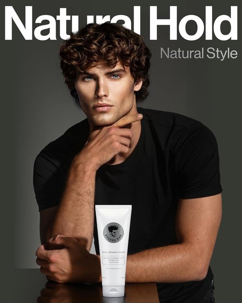 Avenue Man Curl Defining Cream - Natural & Flexible Hold with Herbal Extracts - Paraben & Sulfate Free