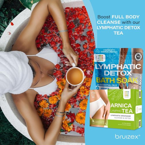 Bruizex Arnica Montana Bath Salts - Epsom Salt Soak for Lymphatic Drainage & Detox | 1 Lb for Pain Relief