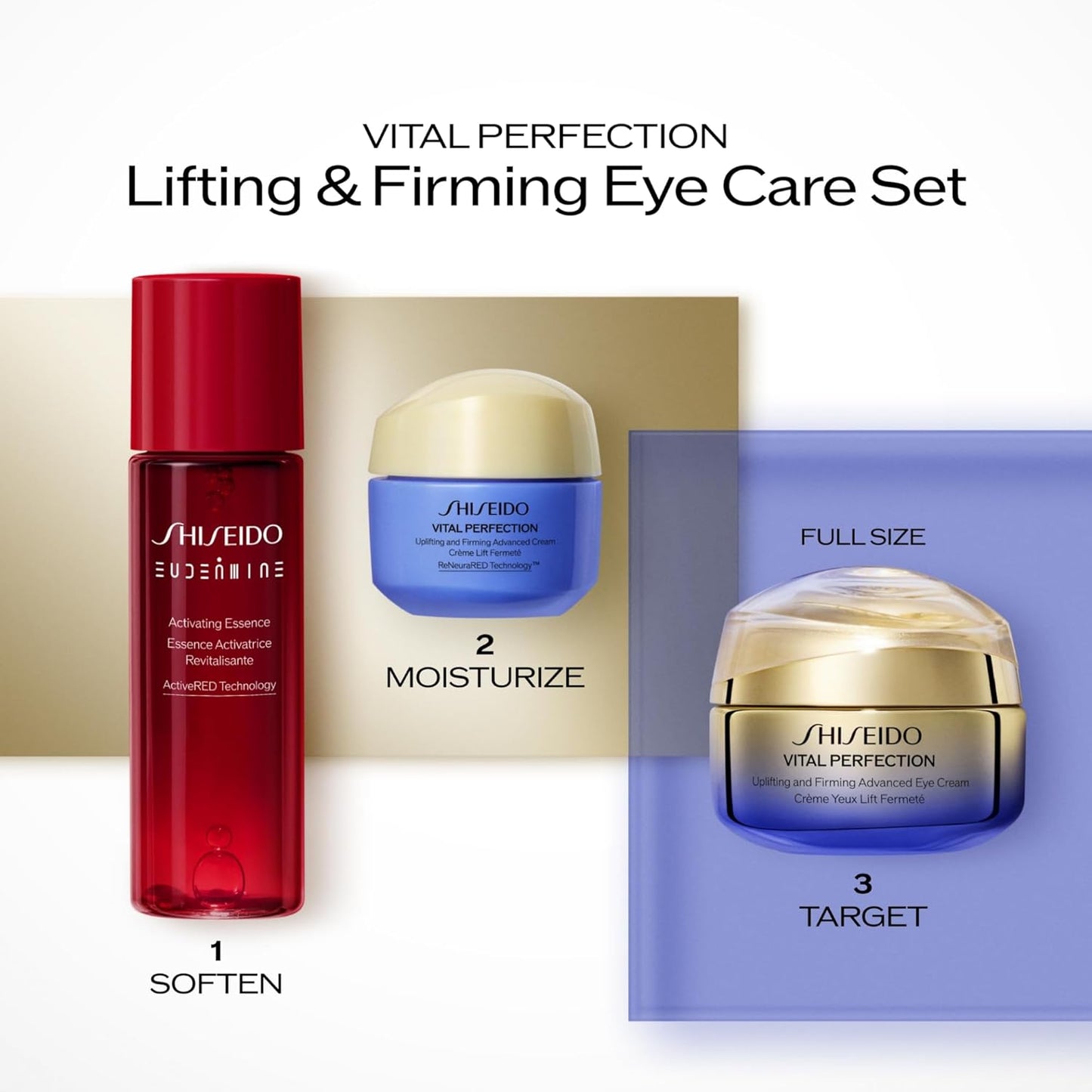 Shiseido Lifting & Firming Eye Care Set | Eudermine Essence, Vital Perfection Cream & Eye Cream - $159 Value