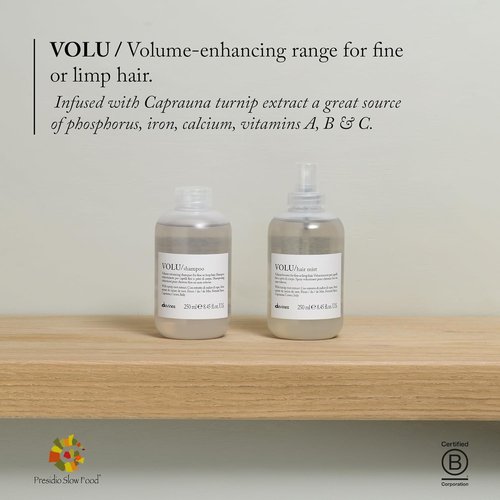 Davines VOLU Shampoo - Volumizing Gentle Cleanser for Fine Hair | Travel Size 2.54 Fl Oz