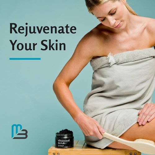 M3 Exfoliating Charcoal Scrub - Collagen & Stem Cells for Body Toning, Detox & Skin Smoothing