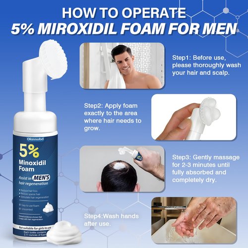 Minoxidil 5% Foam for Men Hair Growth Foam Suitable