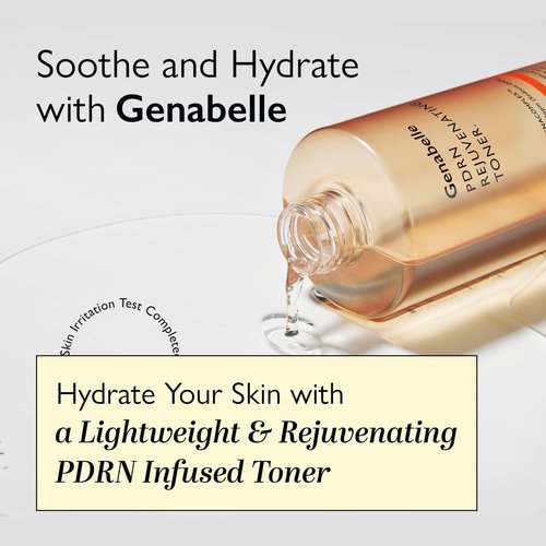 Genabelle PDRN Rejuvenating Toner - Deep Hydration & Skin Barrier Support with PDRN, Panthenol, Hyaluronic Acid - Soft & Glowing Skin - 10.14 fl.oz/300ml