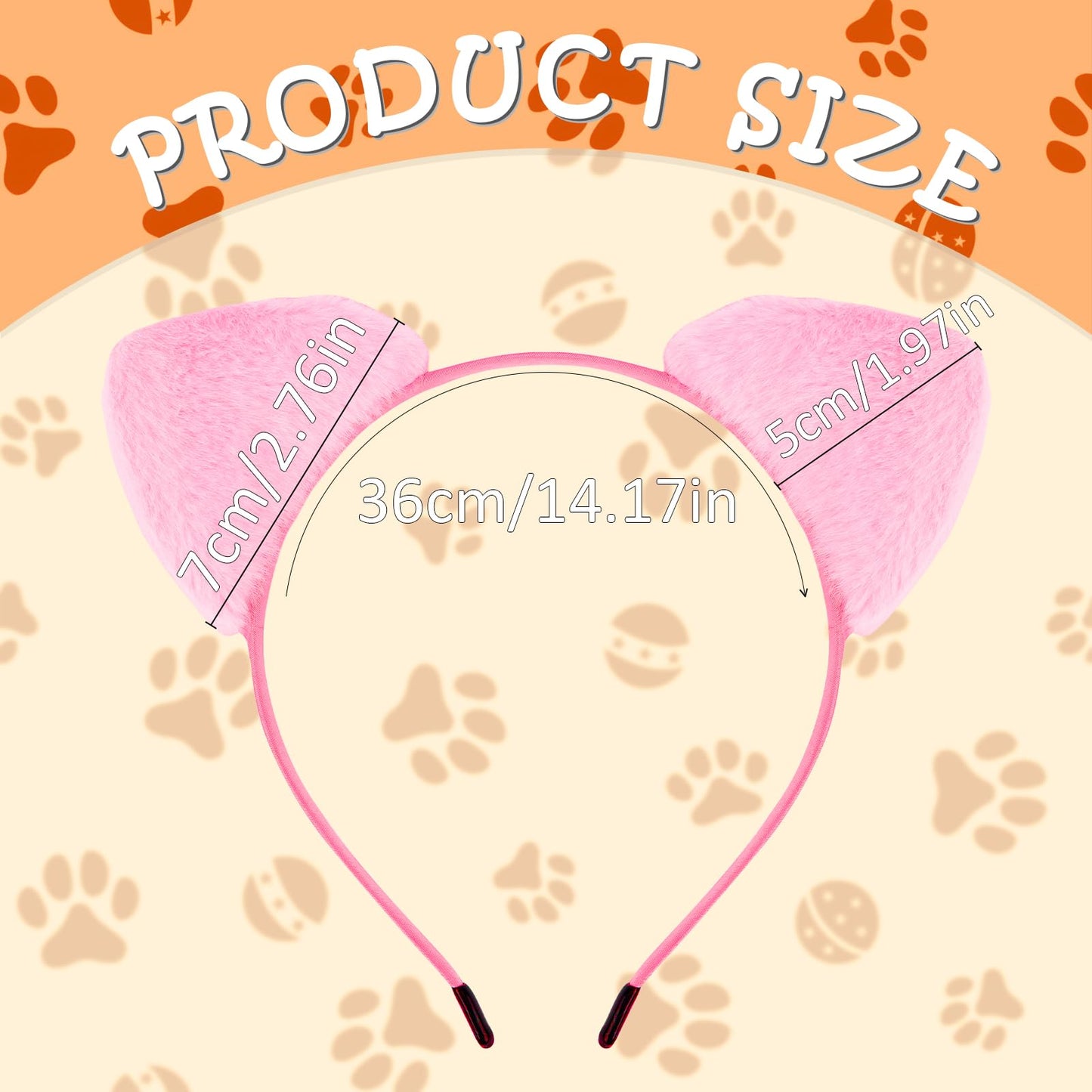 Vovii Cat Ears Headband for Women and Girls, Furry Cat Ear Headbands for Adult Halloween Cosplay Costume (3Pcs)