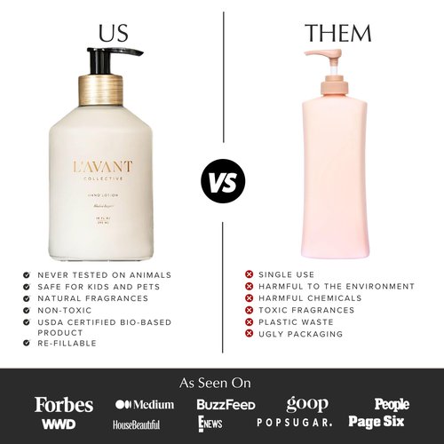 L'AVANT Collective Luxury Hand Lotion - High Performing Moisturizing Hand Cream for Dry, Cracked Hands, Nails & Cuticles - Hydrating Shea Butter Formula (10 oz, Blushed Bergamot)