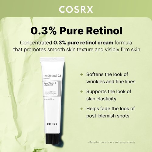 COSRX Retinol 0.3% Cream - Anti-Aging Eye & Neck Treatment for Firm Skin | 0.67 Oz, Gentle Korean Skincare
