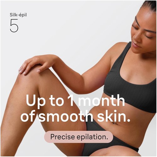 Braun Silk-épil 5 Epilator - Women's Hair Removal Device with Skin Contact Cap | Wet & Dry, Grey
