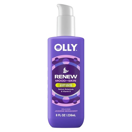 OLLY Renew Body Lotion-Serum | Vitamin D, Retinol & Botanicals for Deep Hydration - 8oz Jasmine Bergamot Scent