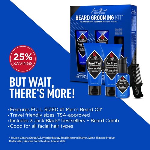 Jack Black Beard Grooming Kit - Complete Care Set for Soft, Manageable Facial Hair
