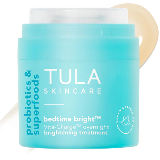 TULA Skin Care Bedtime - Bright Vita-Charge Overnight Treatment with Vitamin C & Niacinamide | 1.7 fl oz