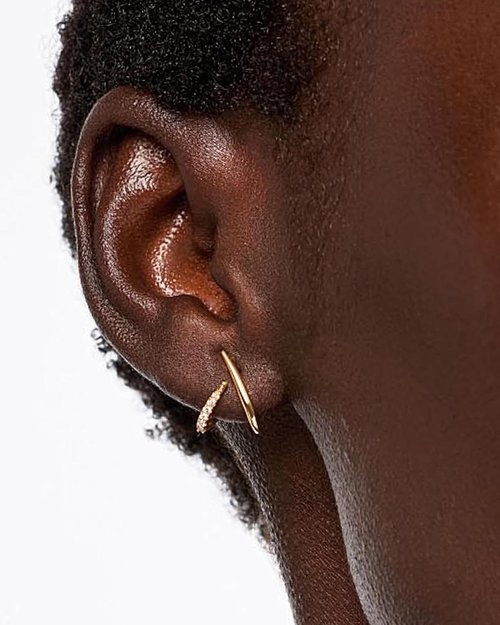 MUMREUES Gold Earrings - Trendy 14K Gold Plated Studs | Dainty Hypoallergenic CZ Jewelry for Women