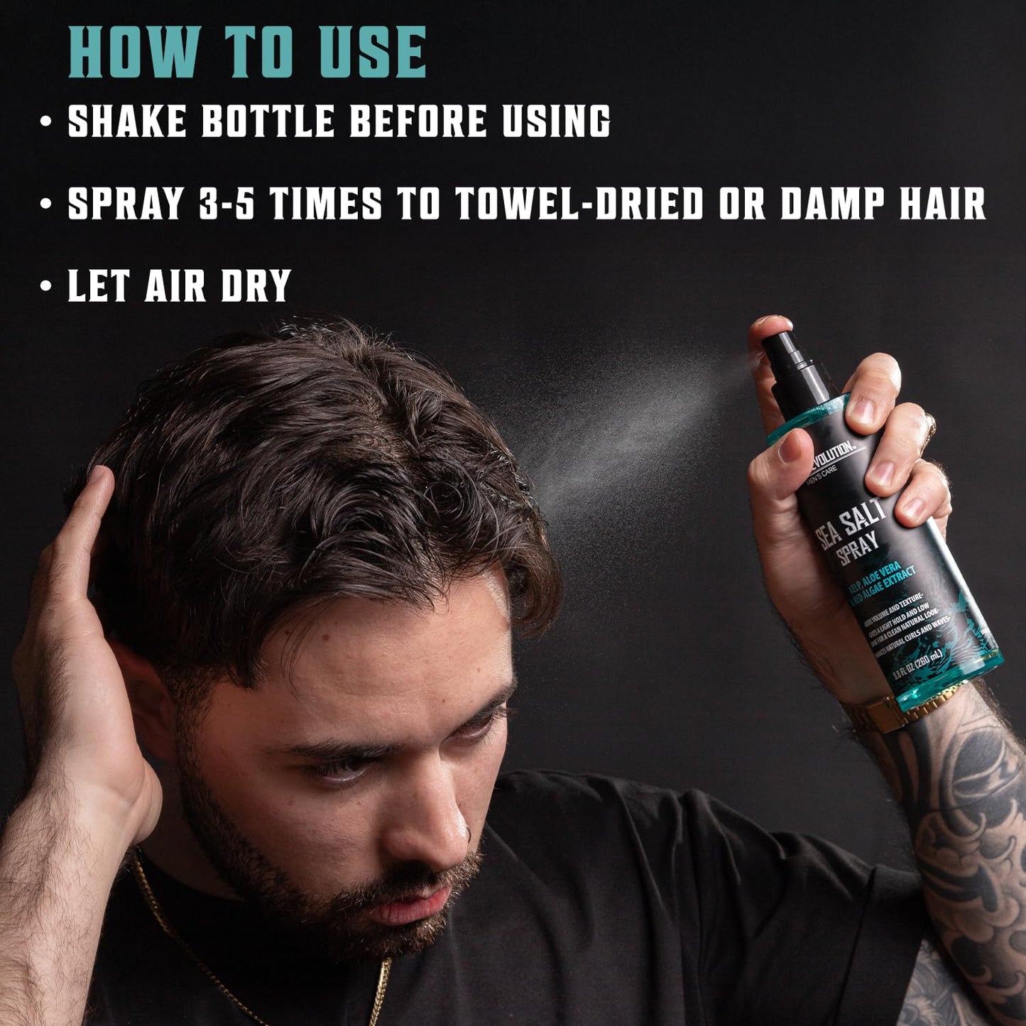 Viking Revolution Sea Salt Spray - Texturizing Hair Spray with Kelp & Aloe Vera - 8.8oz for Beachy Volume