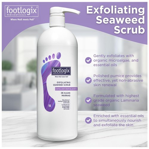 Footlogix Exfoliating Seaweed Scrub - Deep Cleanse & Revitalize Skin | 32 Fl. Oz.