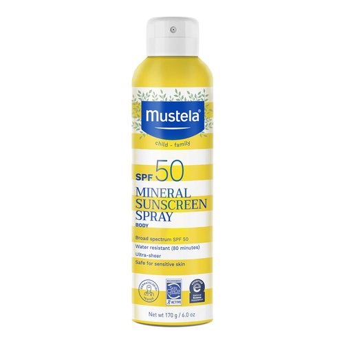 Mustela Baby Mineral Sunscreen Spray SPF 50 | Broad Spectrum Protection for Sensitive Skin - 6 fl. oz.
