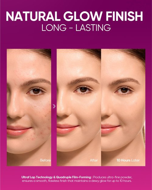 SKINTIFIC Cover Glow Perfect Cushion Foundation – Natural Radiant Finish, Medium-to-High Buildable Coverage, Hydrating Peptide Complex, Lightweight for Dry & Combination Skin,#02 Ivory