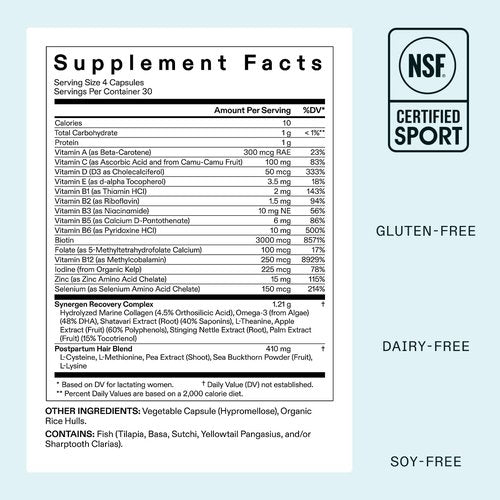 Nutrafol Postpartum Hair Growth Supplements - Clinically Tested for Thicker Hair & Less Shedding | 1 Month Supply