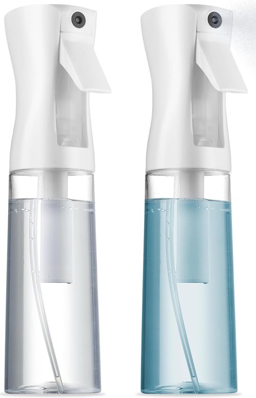 Continuous Spray Bottles - Ultra Fine Mist Hair & Cleaning Sprayer | 2 Pack 6.8 OZ / 200 ML