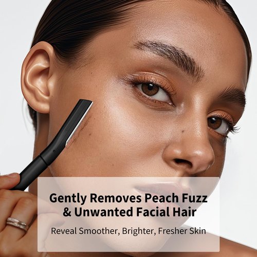 **Skiennix Dermaplane Razor - Gentle Facial Exfoliation Tool for Smooth Skin | Black**