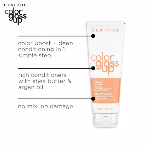 Clairol Color Gloss Up Temporary Hair Dye - Peach Please Shade | Single Pack for Vibrant Color