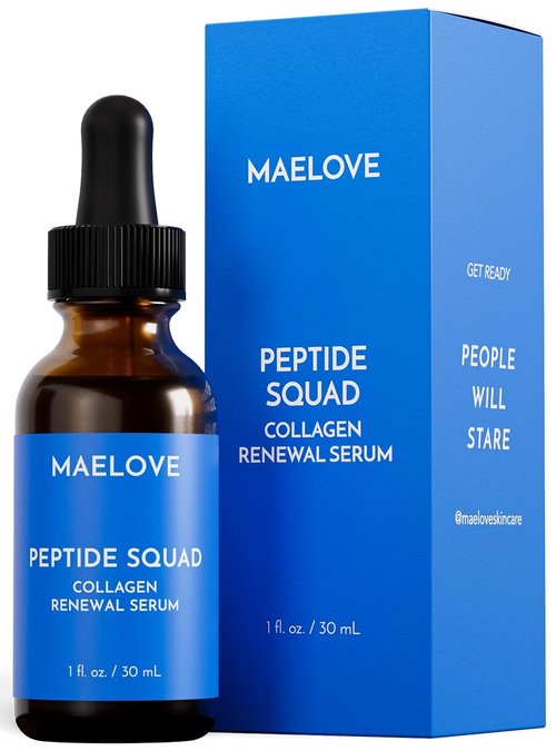 MAELOVE Peptide Squad Collagen Renewal Serum - Anti-Aging Formula with Copper Peptides & Hyaluronic Acid