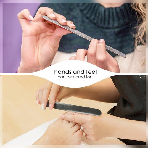Canvalite Nail File - Large Emery Boards 100/180 Grit for Natural Nails | 50PCS Black Manicure Tool