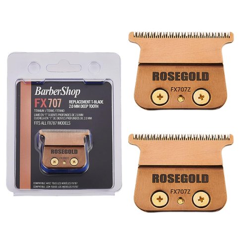 BaByliss PRO FX707Z Replacement Blades - DLC 2.0 Trimmer Blades for FX787 & FX726 | 2 Pcs Rose Gold