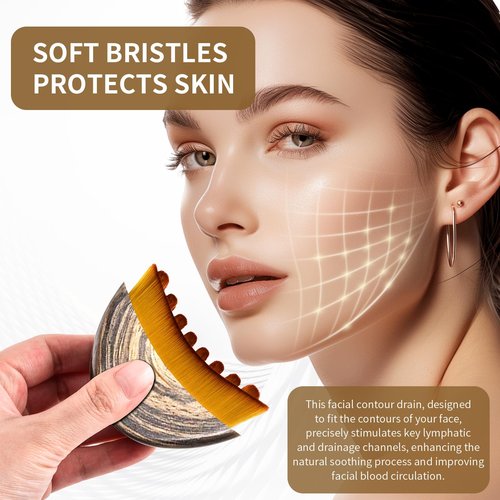 LEPIAOPIAO Upgrade Lymphatic Contour Face Brush,Lymphatic Drainage Brush,Dry Lymphatic Drainage Massager,Ergonomically Designed to Fit The Skin Precisely