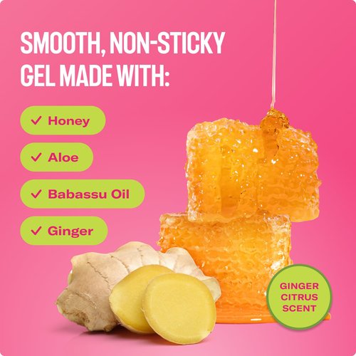 Mielle Organics Honey & Ginger Hair Gel - Curl Defining Styling Gel with Aloe & Babassu Oil - 13 Fl Oz