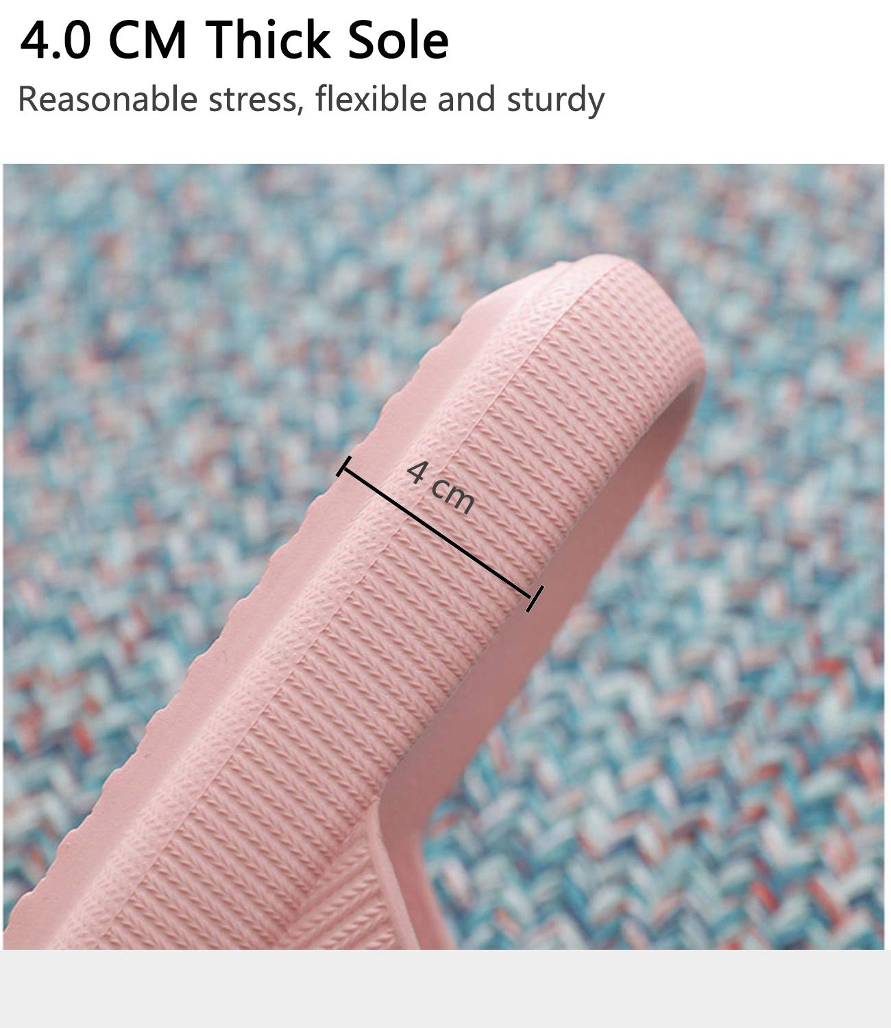 Pillow Slippers for Women, Non-Slip Massage Foam Shower Bathroom Home Floor Thick Sole Quick Drying Cloud Cushion Womens Mens Sandals, Soft Comfortable Platform Open Toe Shoes (Beige, Eur44/45)