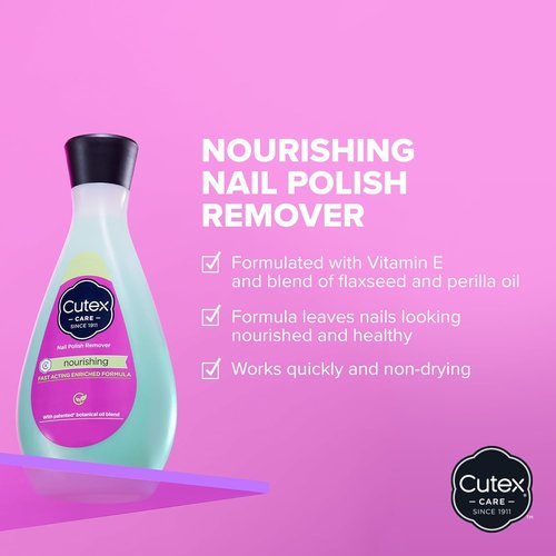 Cutex Nourishing Nail Polish Remover - Healthy Nails with Vitamin E | 6.7 fl oz