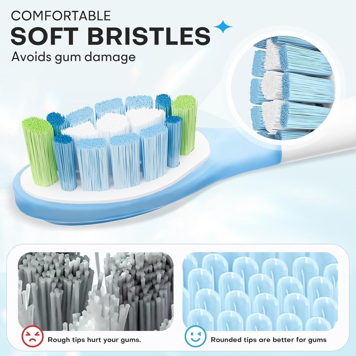 Sonicare Replacement Heads - Electric Toothbrush Heads for Philips Sonicare | 12 Pack (6 White + 6 Black)