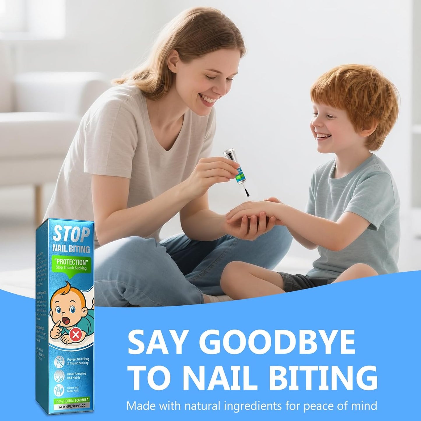 Skiennix Nail Biting Treatment - Natural Bitter Nail Polish for Kids & Adults | 10ml Long-Lasting Formula