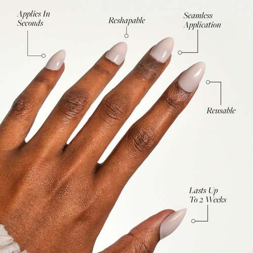 Glamnetic Press On Nails - Ballet Pink | Solid Opaque Light Blush Pink Short Almond Fake Nails, Salon Quality | 15 Sizes - 30 Nail Kit with Glue