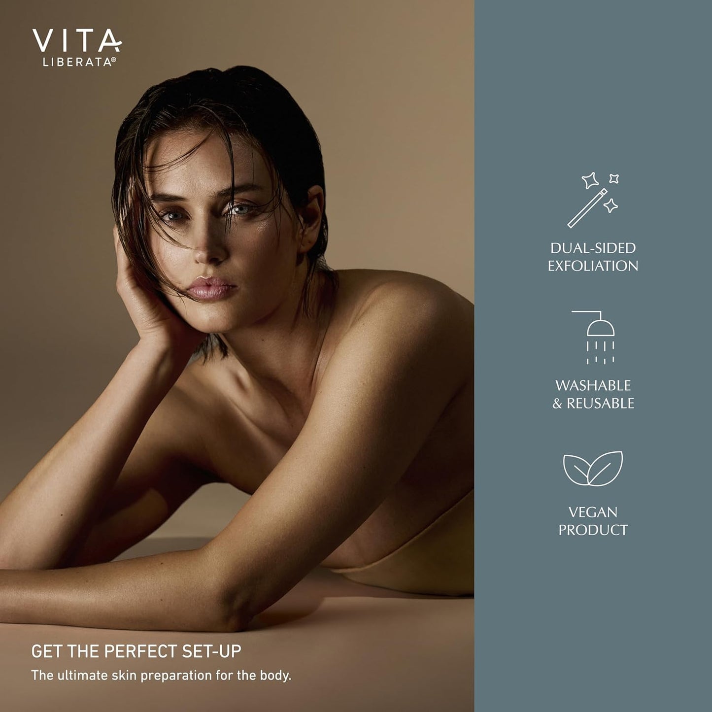 Vita Liberata Exfoliating Mitt - Dual-Sided 2-in-1 for Smooth Skin Texture | Reusable & Vegan