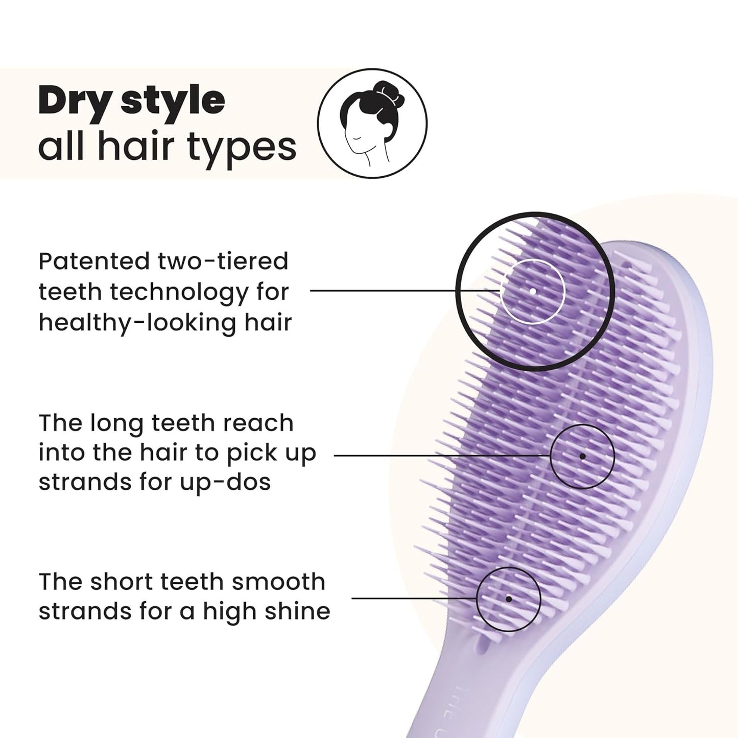 Tangle Teezer The Ultimate Styler Hair Brush - Adds Volume, Texture & Shine | Lilac Cloud