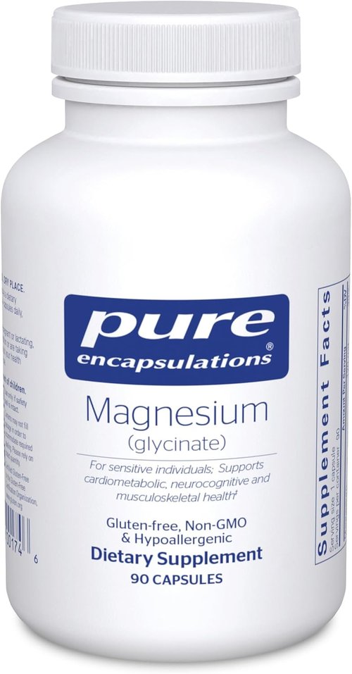 Pure Encapsulations Magnesium Glycinate - Stress Relief & Heart Health Supplement - 90 Capsules