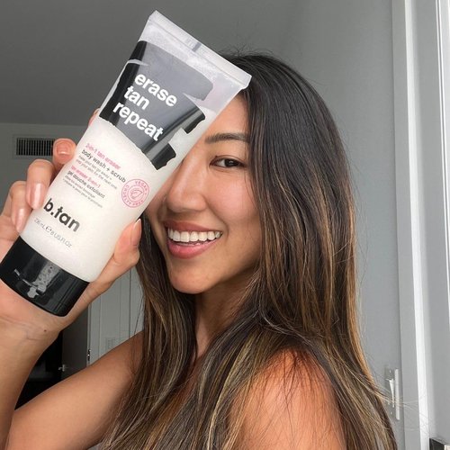 b.tan Self Tan Remover & Body Wash - 2-in-1 Exfoliator & Cleanser for Dark Tans, 8 Fl Oz