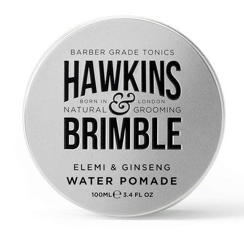 Hawkins & Brimble Strong Hold Hair Pomade - 100ml Water-Based Formula for All-Day Firm Hold & Natural Shine | Elemi & Ginseng Scent, Vegan Grooming Cream
