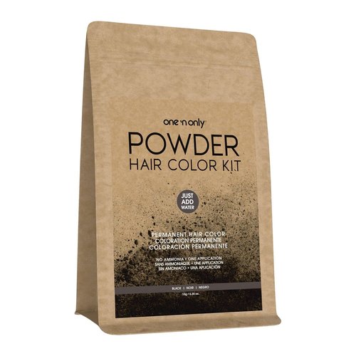One N' Only Powder Hair Color Kit - Black | Permanent Color, 100% Gray Coverage, Just Add Water
