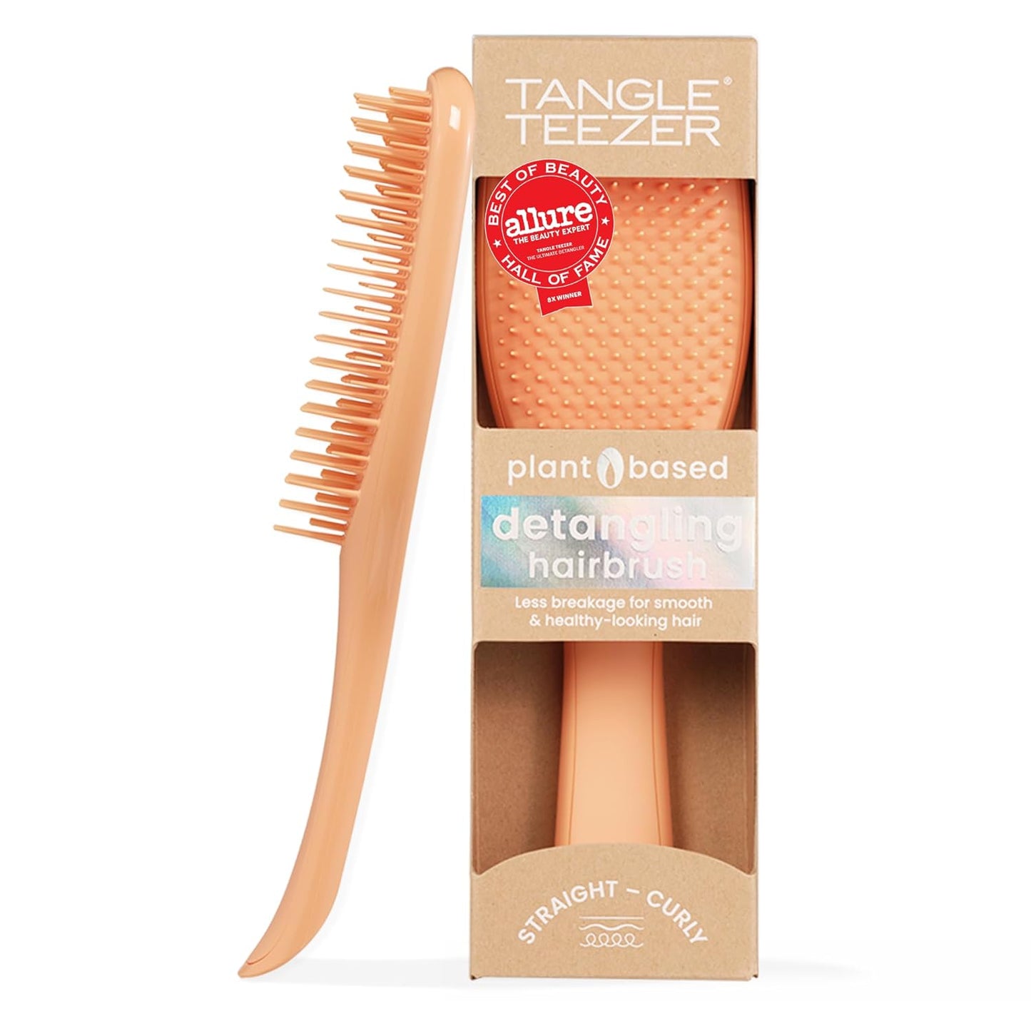 Tangle Teezer Ultimate Detangler Brush - Plant-Based Design for All Hair Types | Reduces Breakage, Orange